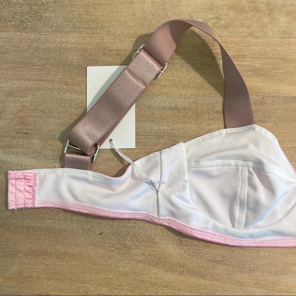 NEW JYORK THE LABEL Pink Satin Adjustable Taupe Strap Bikini Swimwear XS/S - Picture 9 of 12